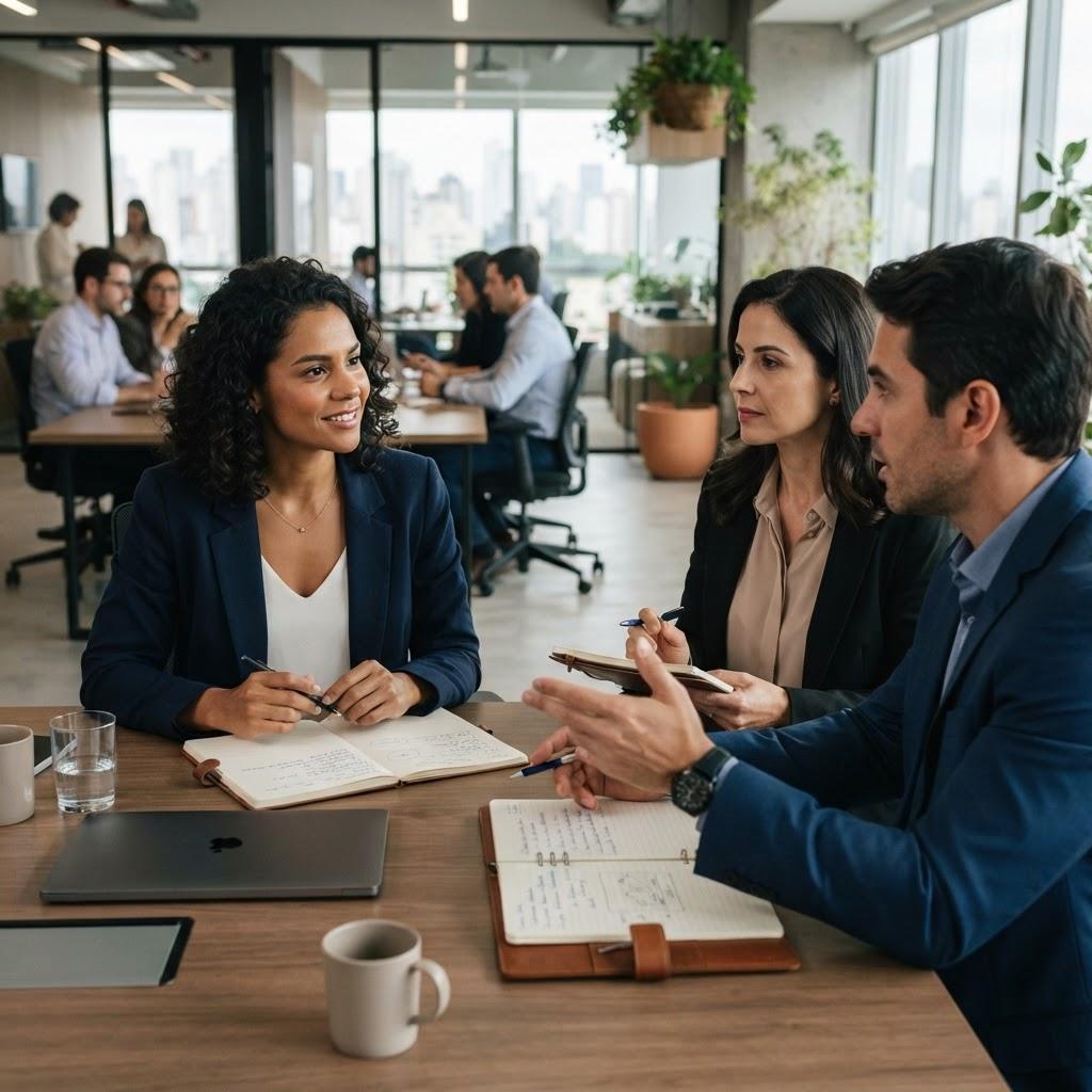 Consultora em escuta organizacional com gestores