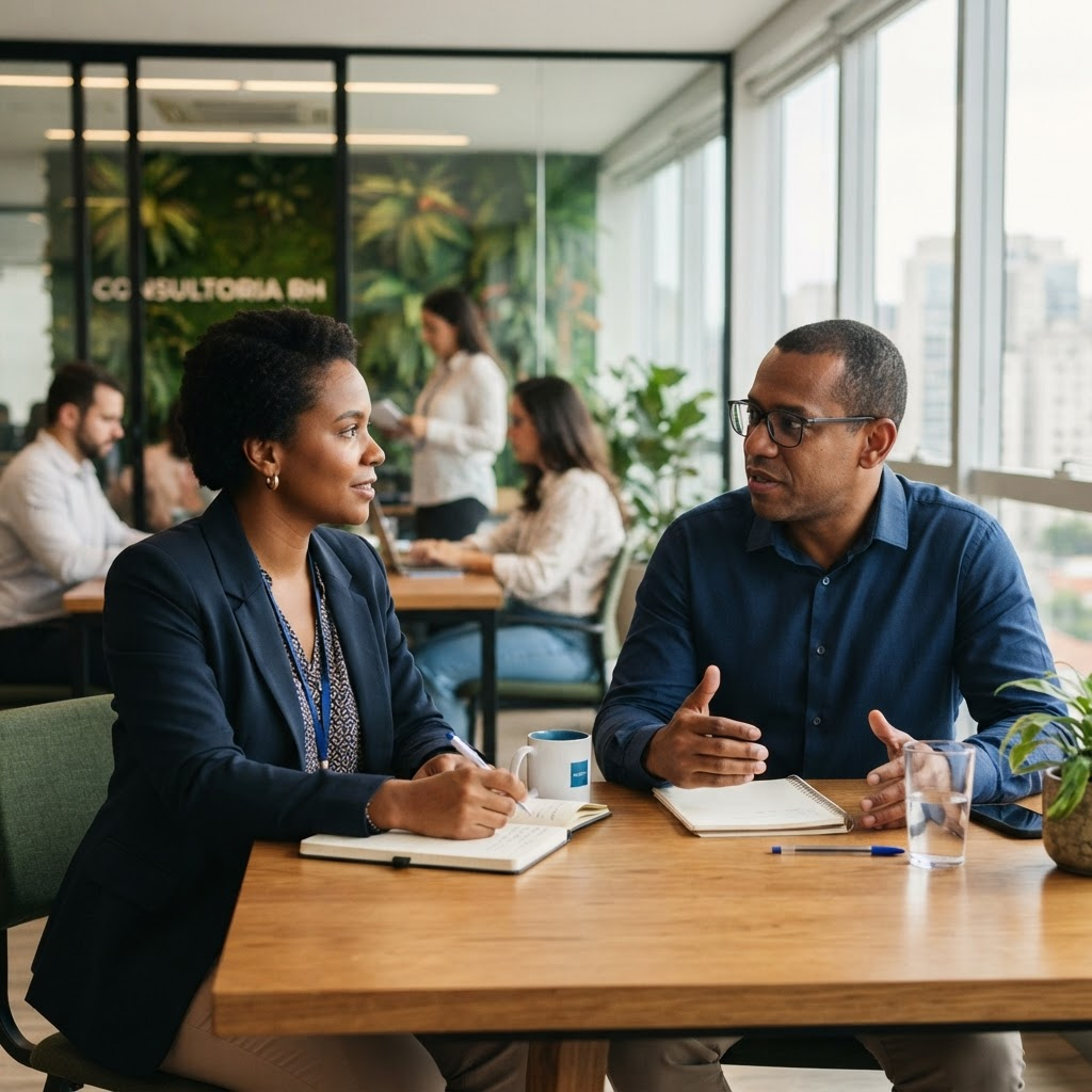 Entrevista profissional conduzida com escuta e contexto